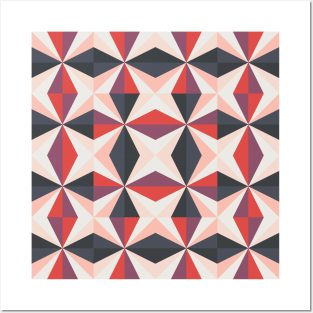 Vintage Geometric Star Pattern Posters and Art